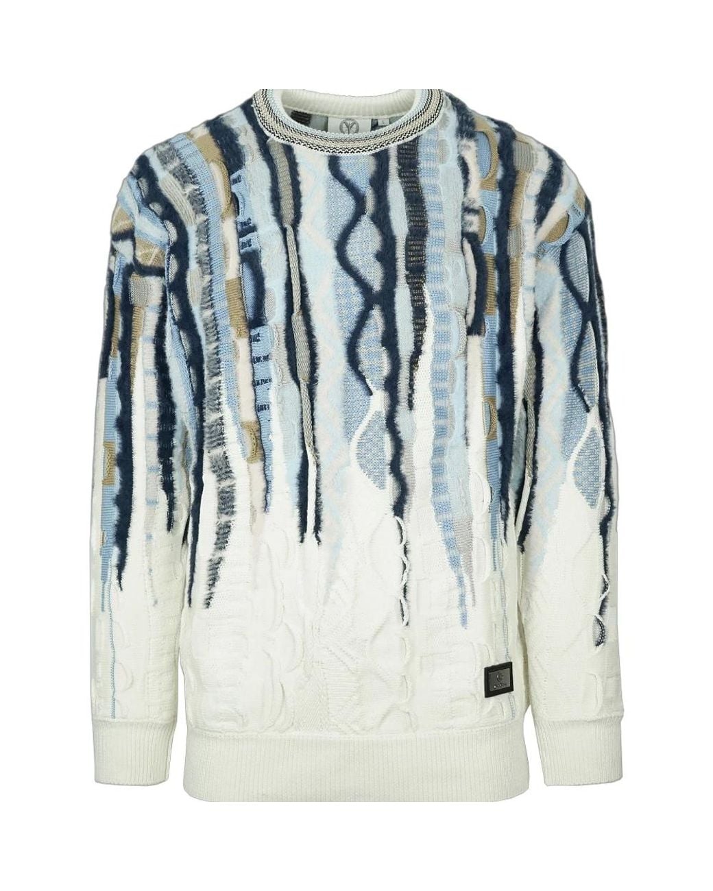 carlo colucci Blue Round-Neck Knitwear for men