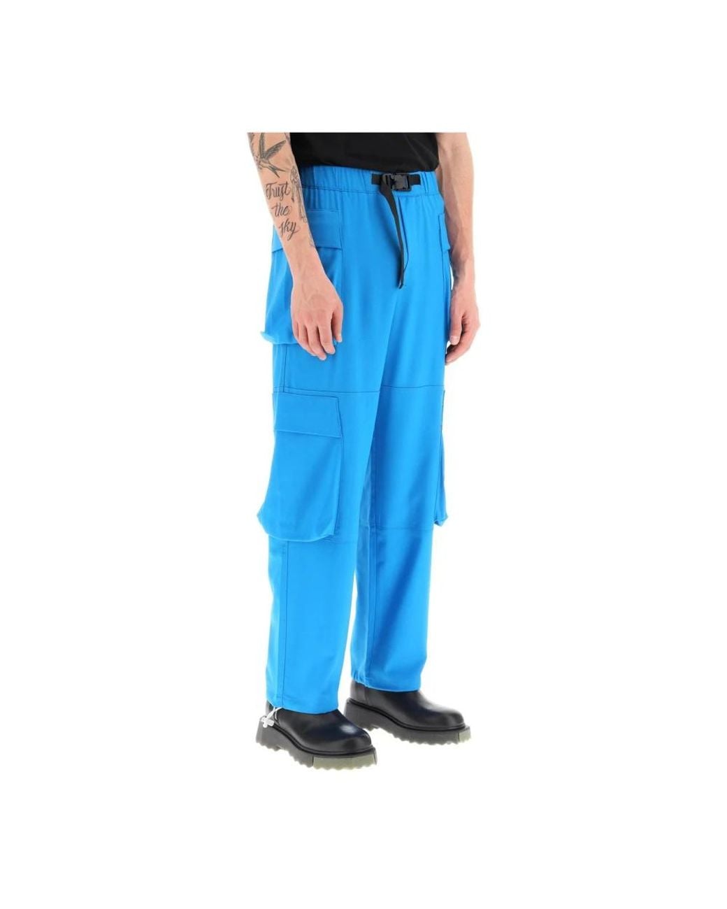 Bonsai Blue Straight Trousers for men