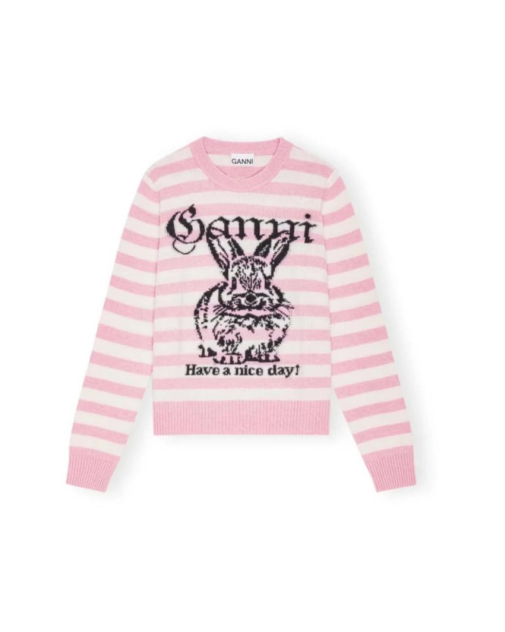 Ganni Pink Round-Neck Knitwear