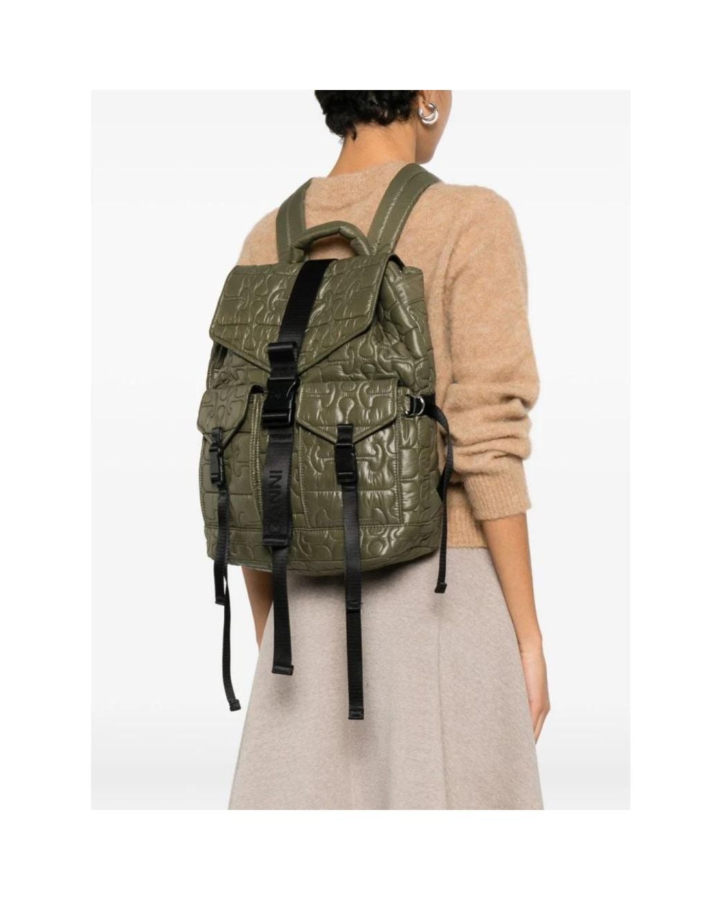 Ganni Green Backpacks