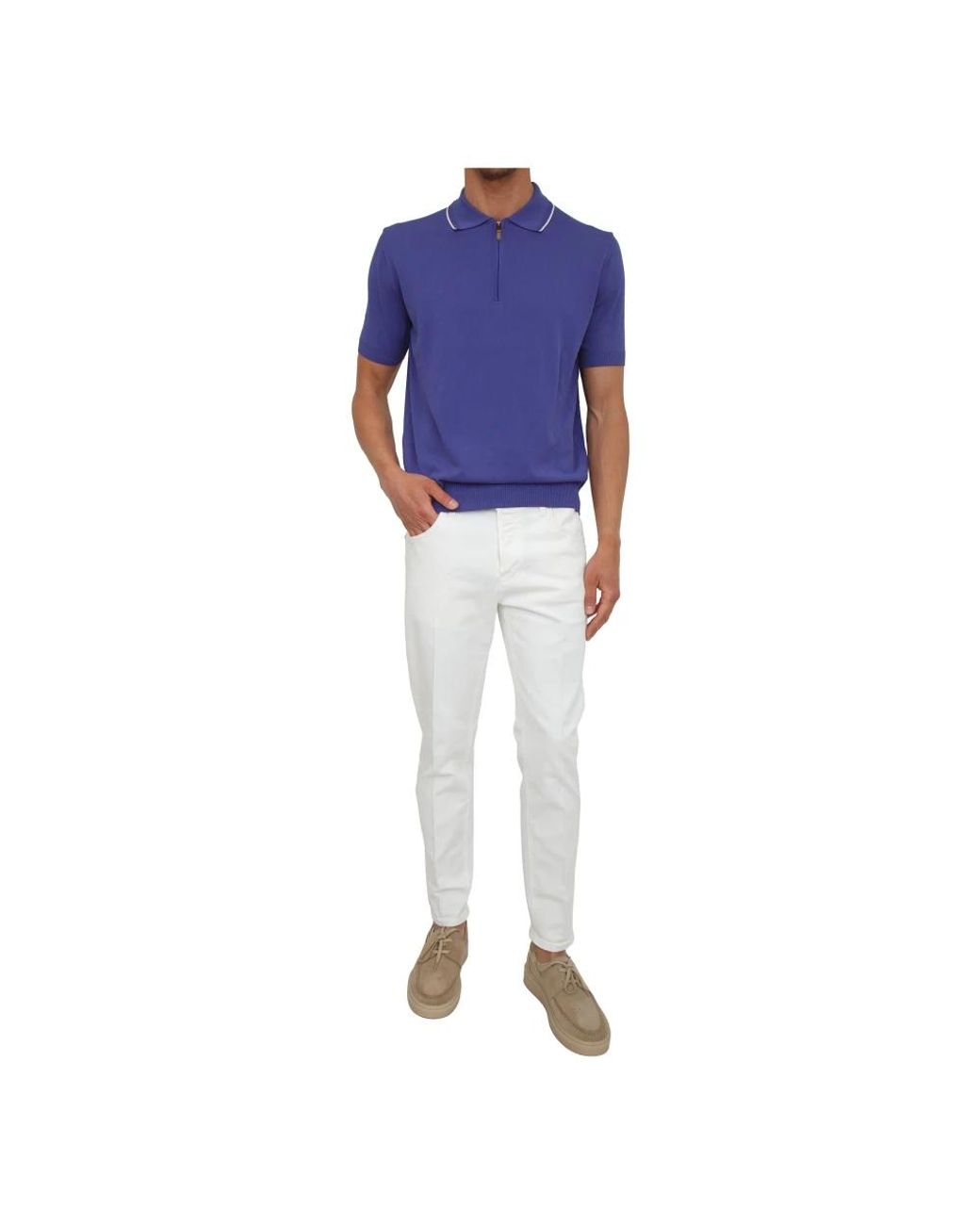 Canali Blue Polo Shirts for men