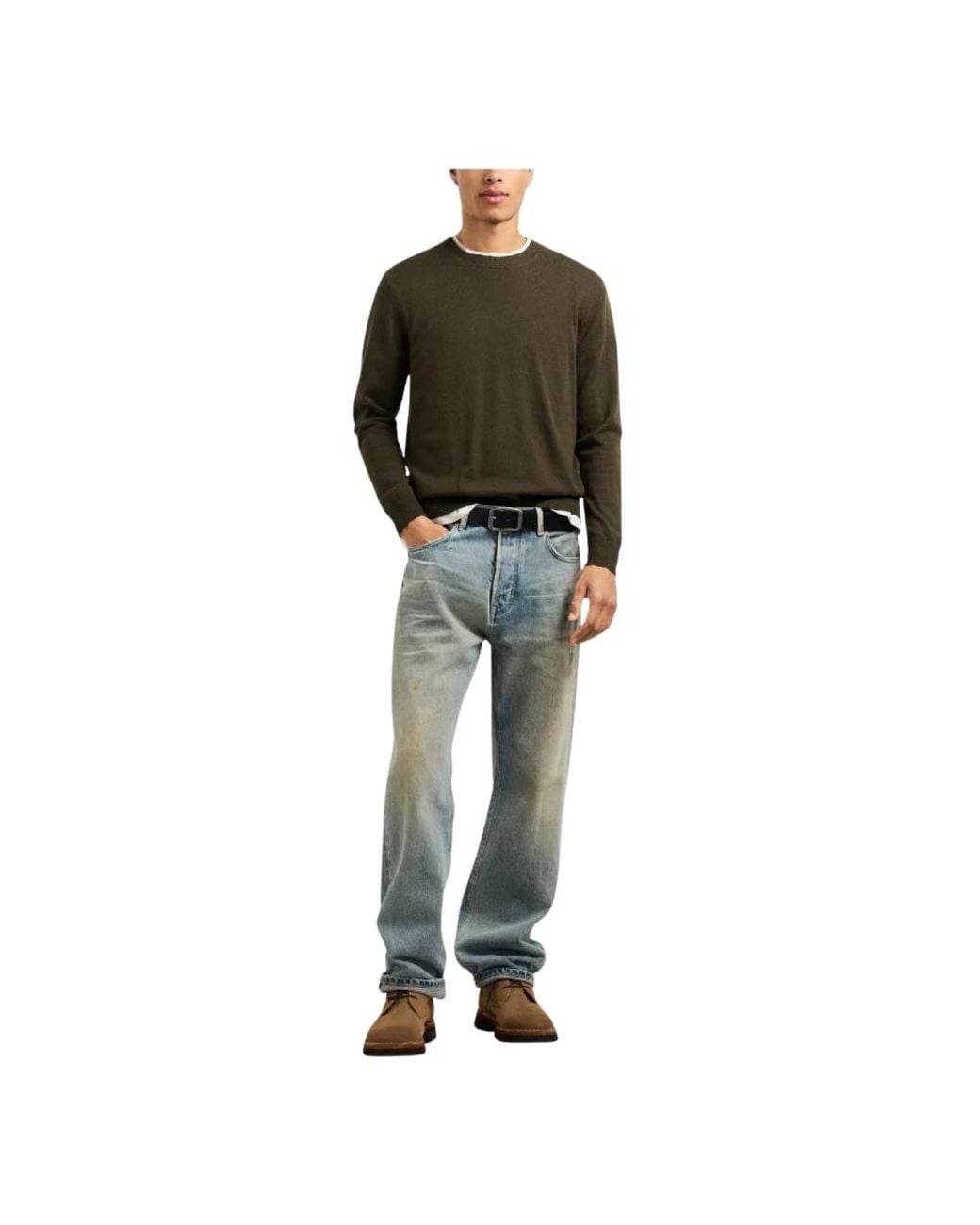 Pepe Jeans Green Round-Neck Knitwear for men