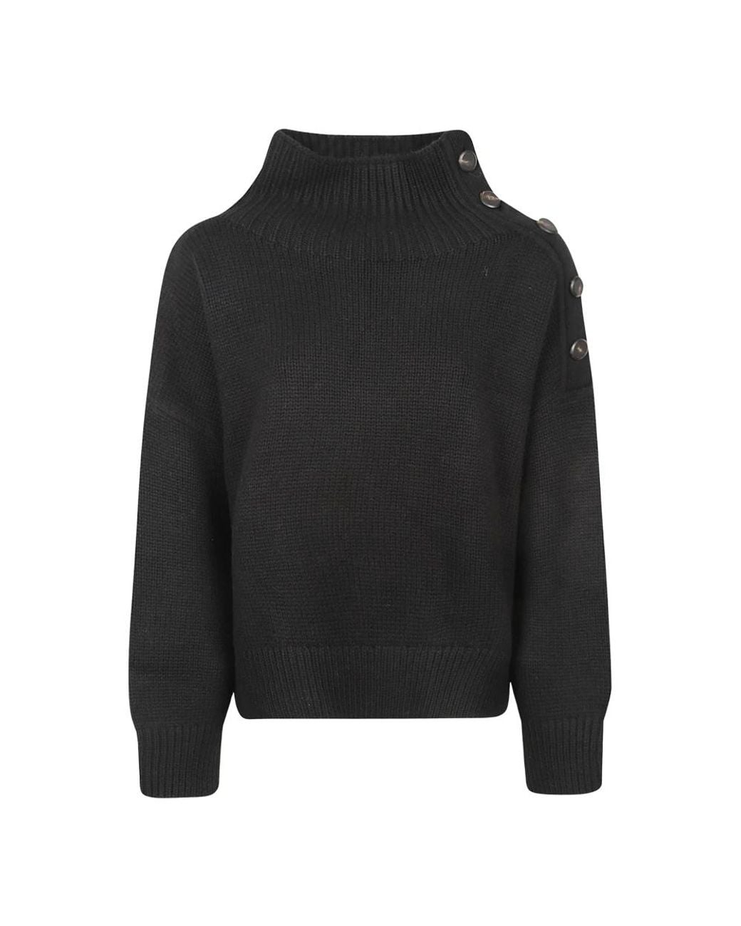 Yves Salomon Black Round-Neck Knitwear