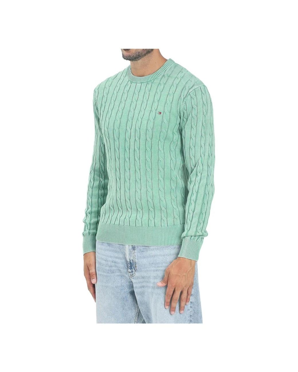 Tommy Hilfiger Green Round-Neck Knitwear for men