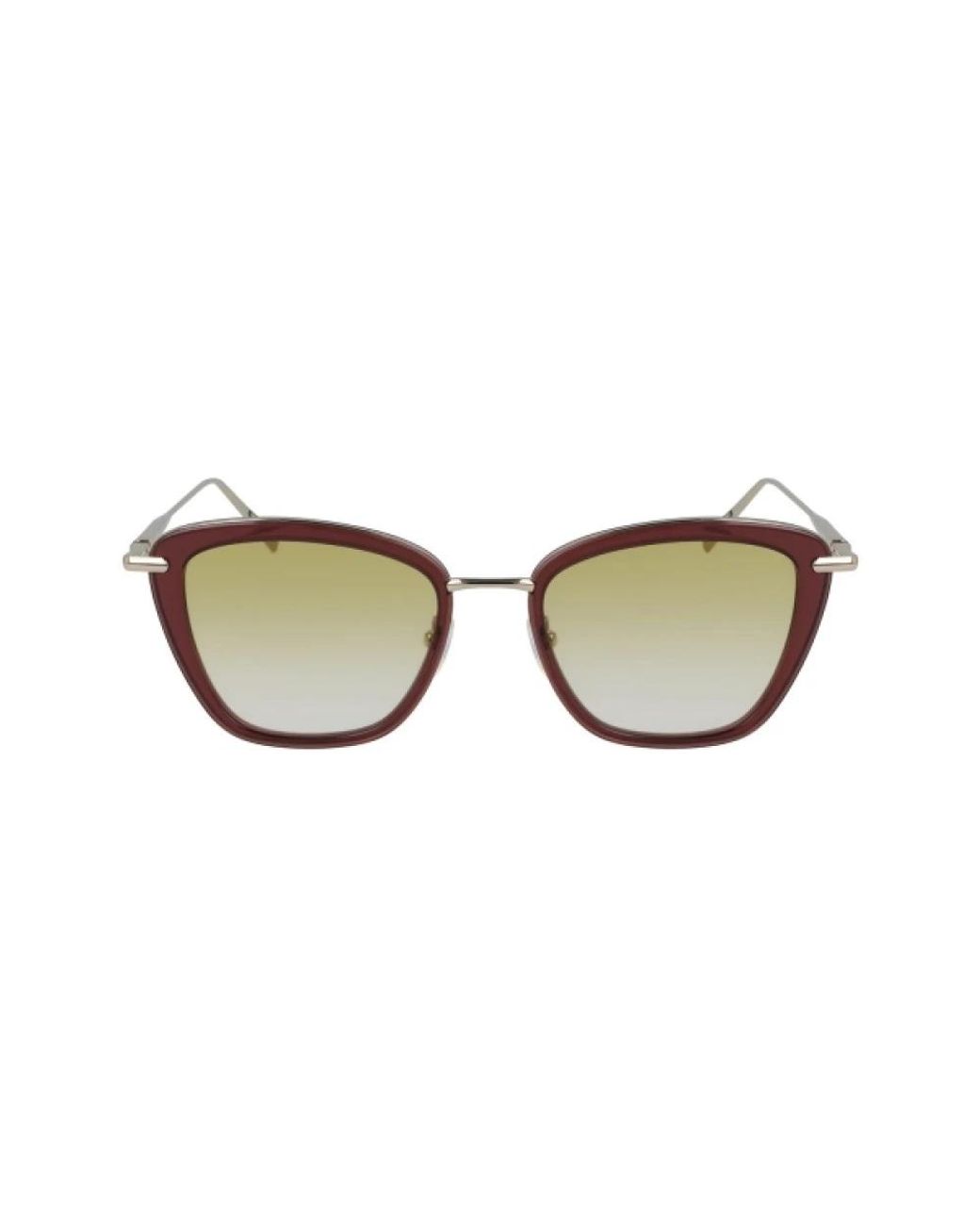 Longchamp Brown Red Metal Sunglasses