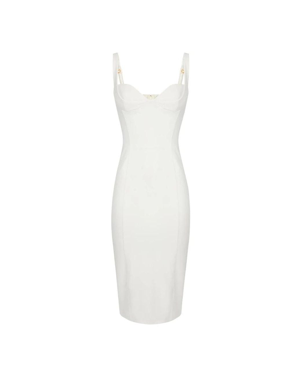 Elisabetta Franchi White Midi Dresses