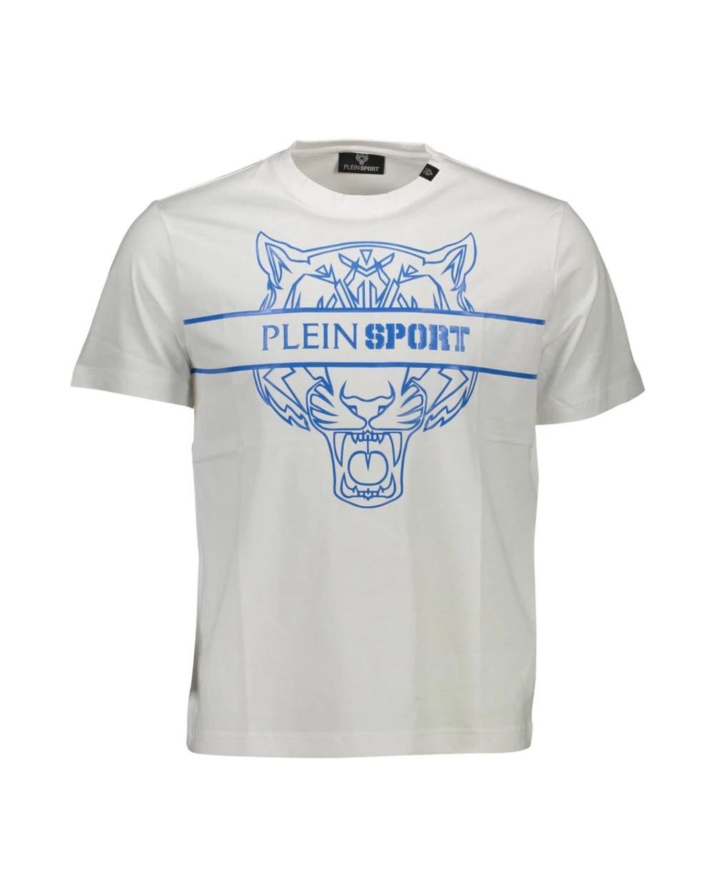 Philipp Plein Fitness ,Wit ,Katoen Short Sleeve T-Shirt in het Blue voor heren
