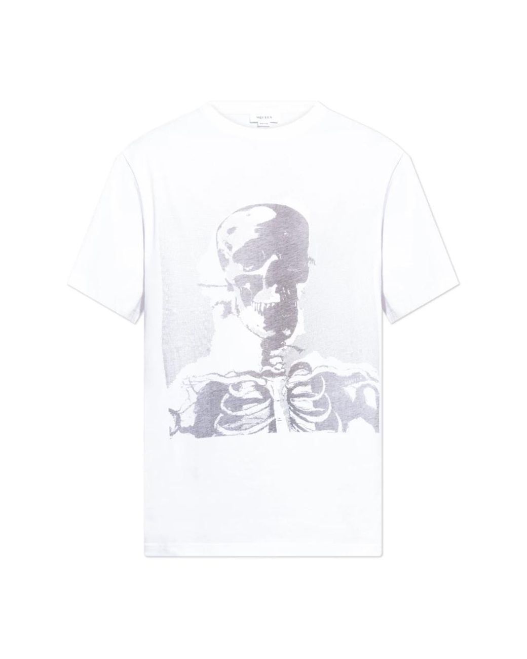 McQueen Tops ,Wit ,Katoen T-Shirt Met Print in het White voor heren