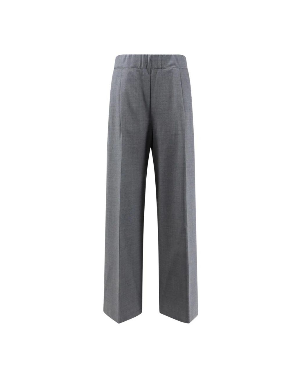 Semicouture Gray Wide Trousers