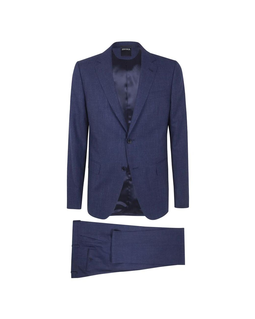 Zegna Blue Single Breasted Suits for men