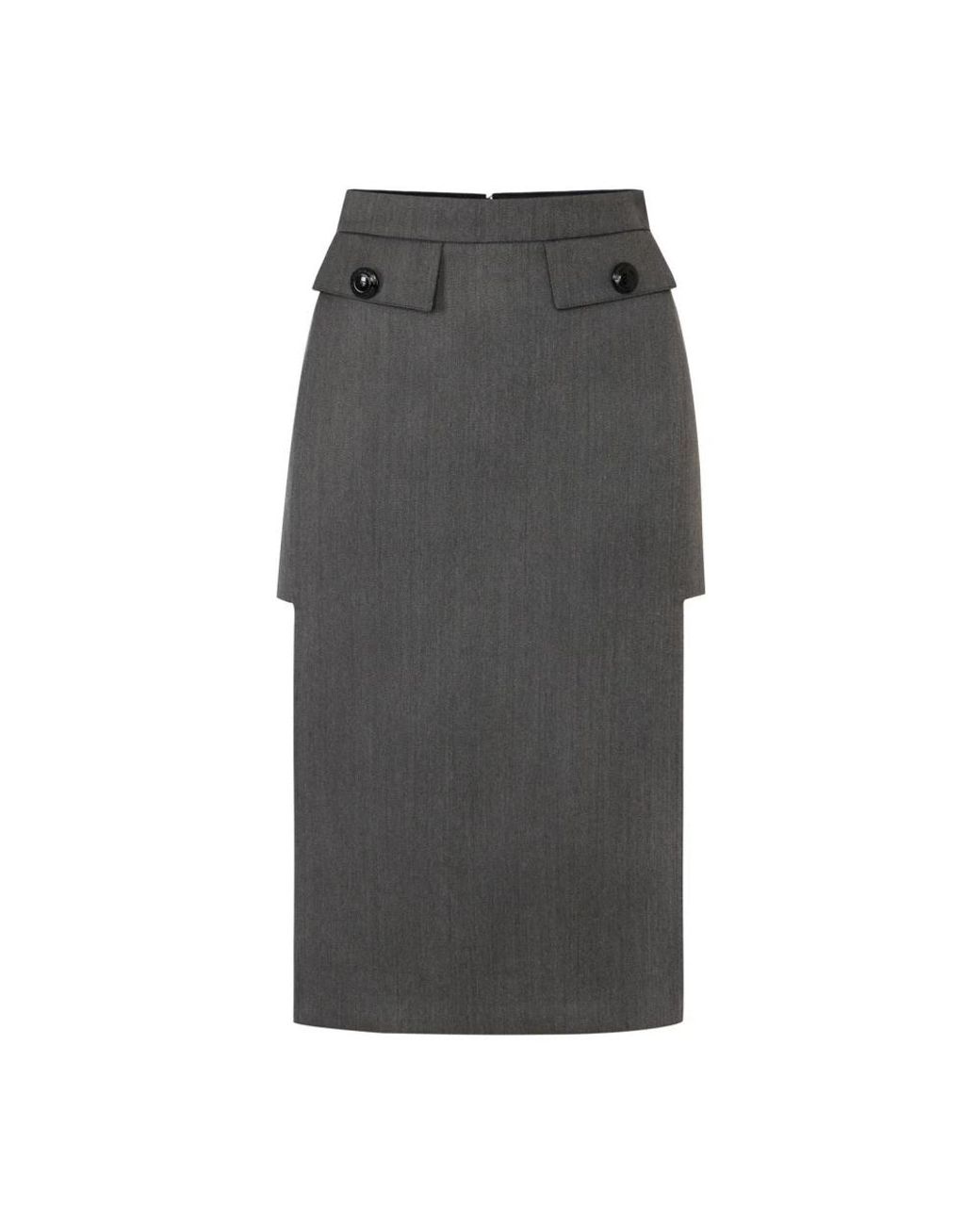 Elisabetta Franchi Cool Wool Rok in het Gray