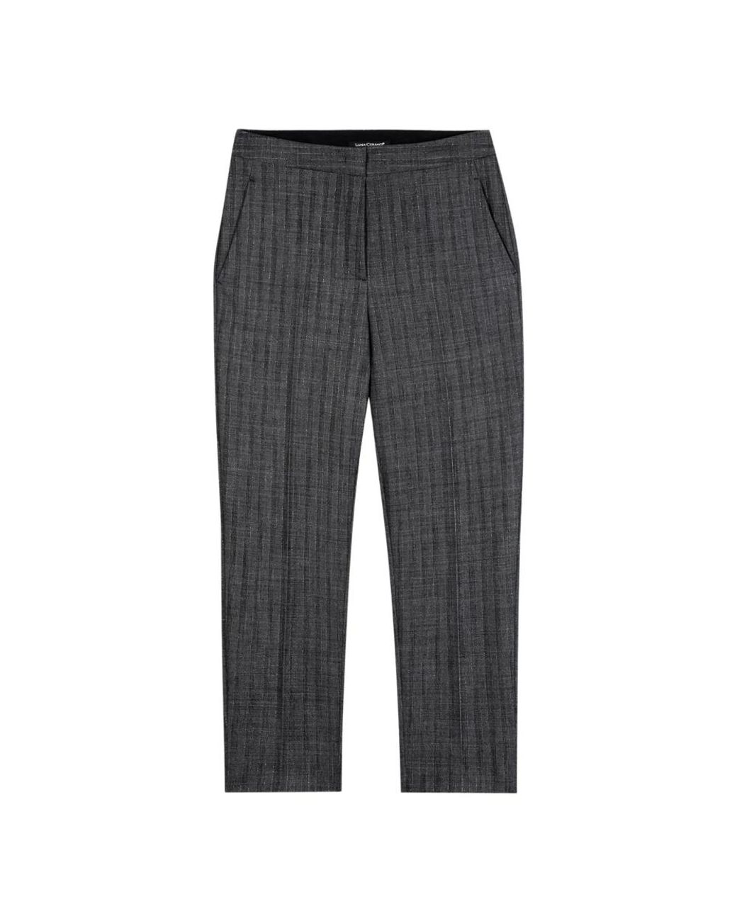 Luisa Cerano Gray Cropped Trousers