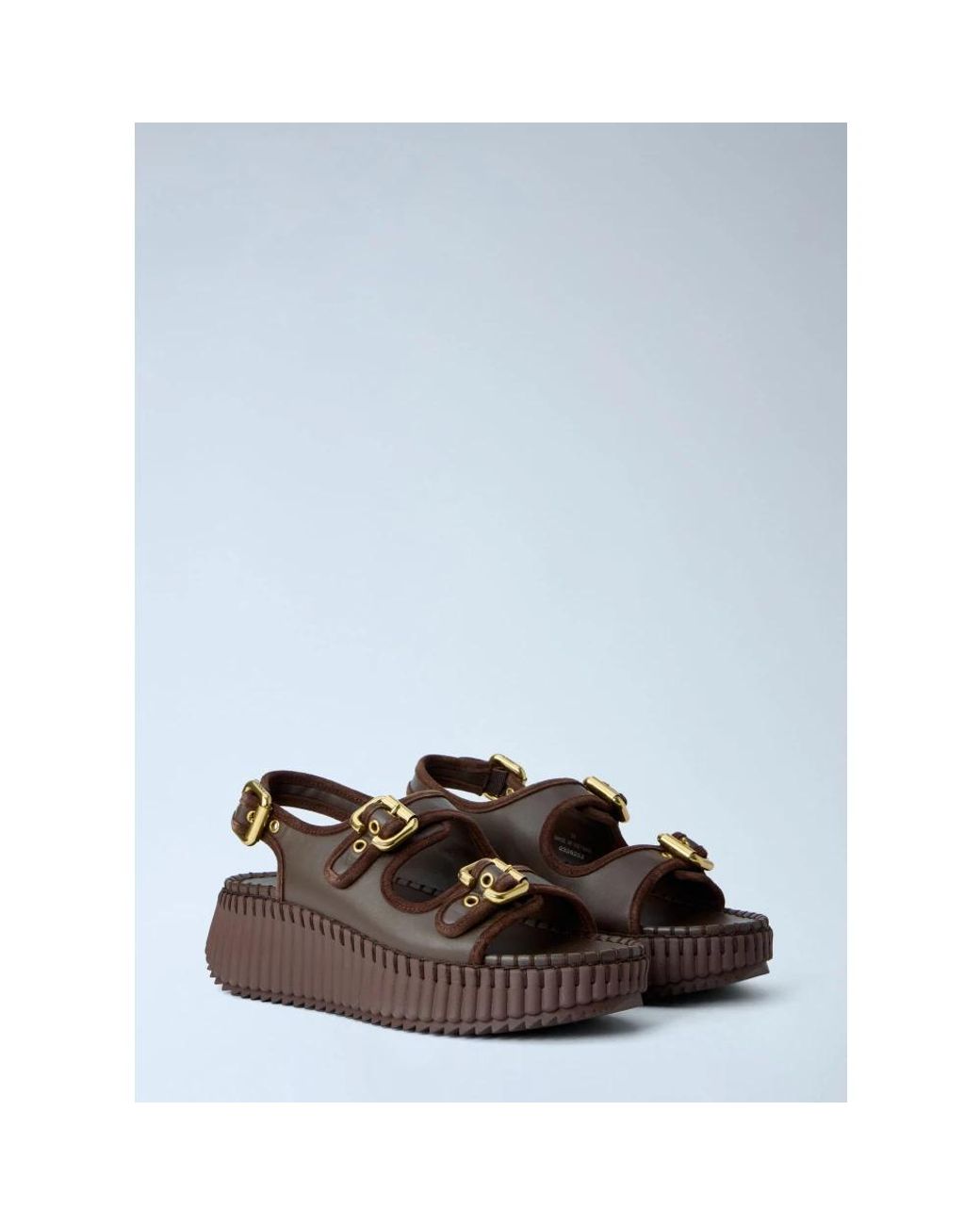 Chloé Brown Flat Sandals