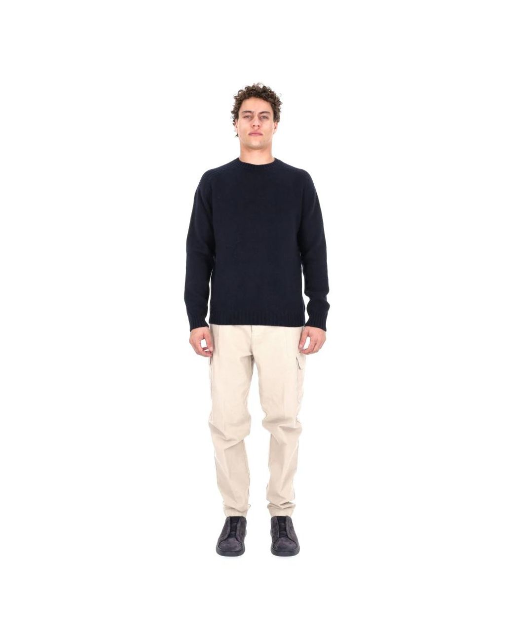 Herno Blue Round-Neck Knitwear for men