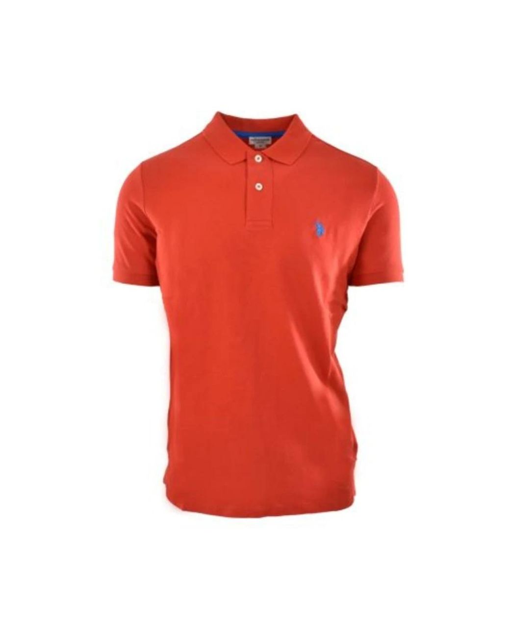 U.S. POLO ASSN. Tops ,Oranje ,Katoen Rood Katoenen Poloshirt Met Blauw Logo in het Red voor heren