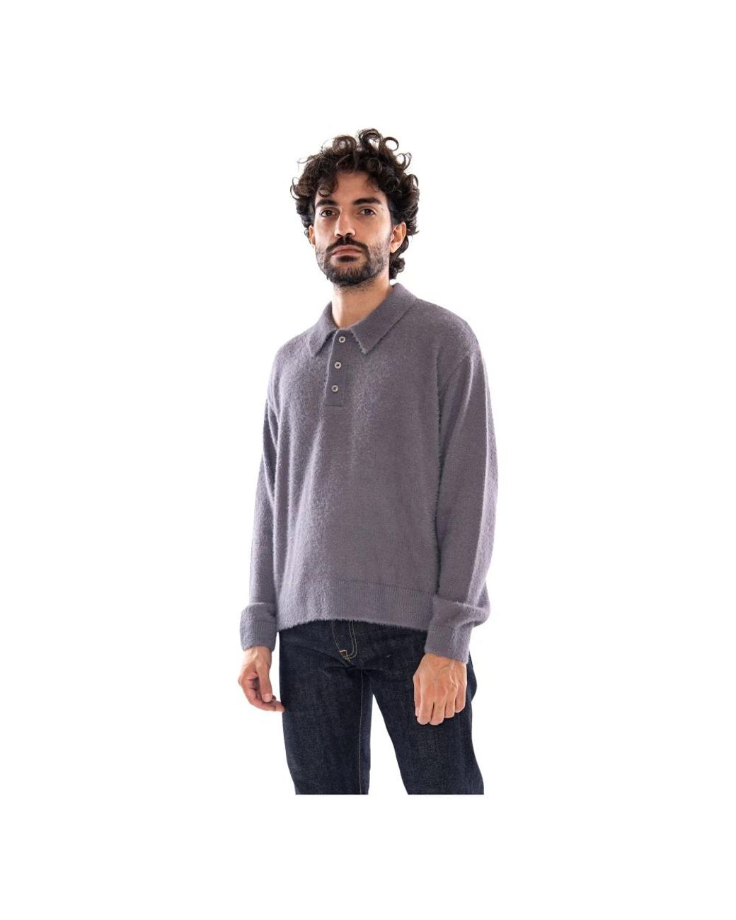Edwin Dex Polo Pullover in Purple für Herren