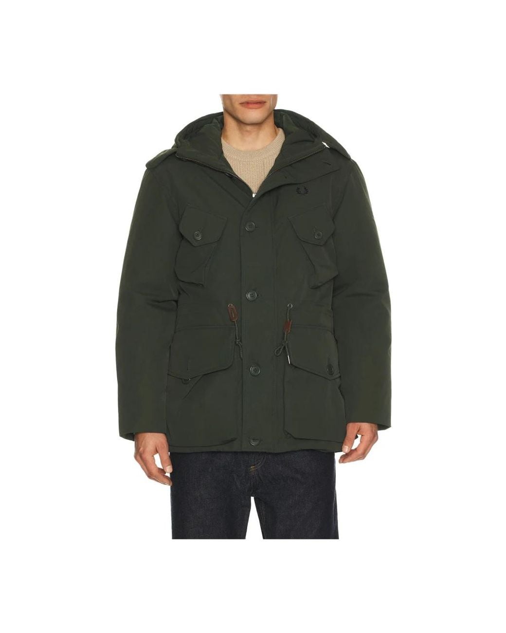 Fred Perry Green Parkas for men