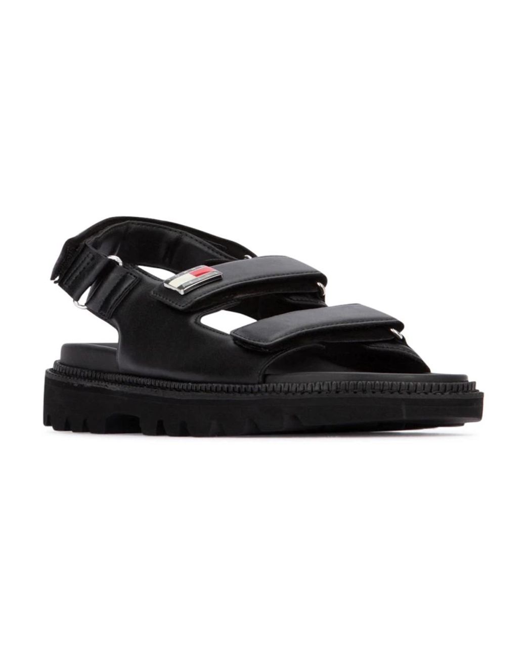 Tommy Hilfiger Black Flat Sandals