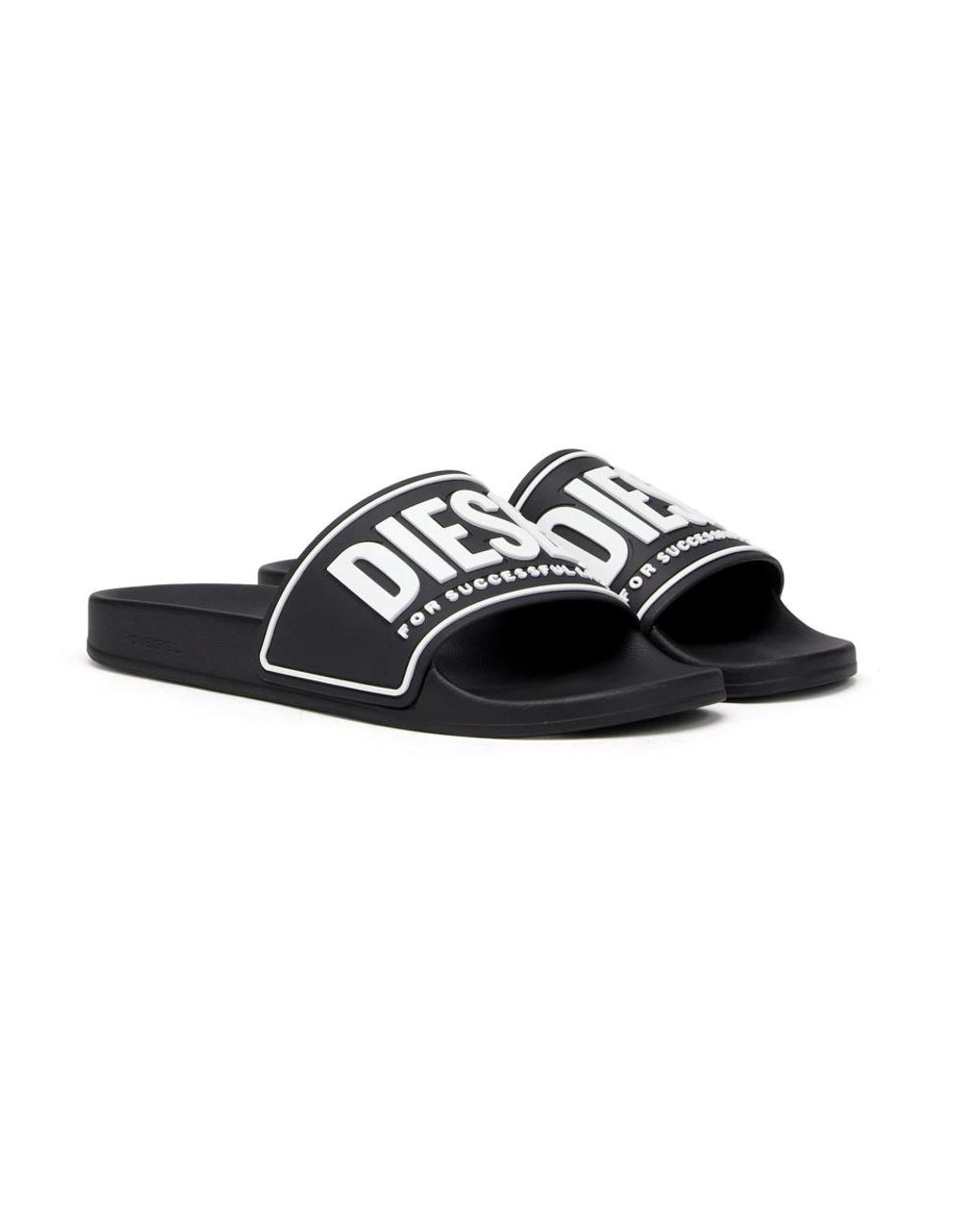 DIESEL Black Sliders for men