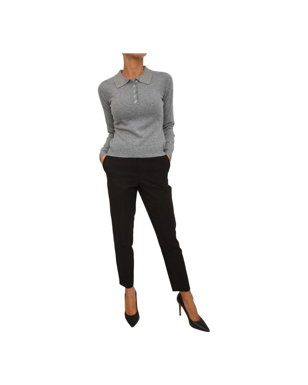 Fracomina Gray Round-Neck Knitwear
