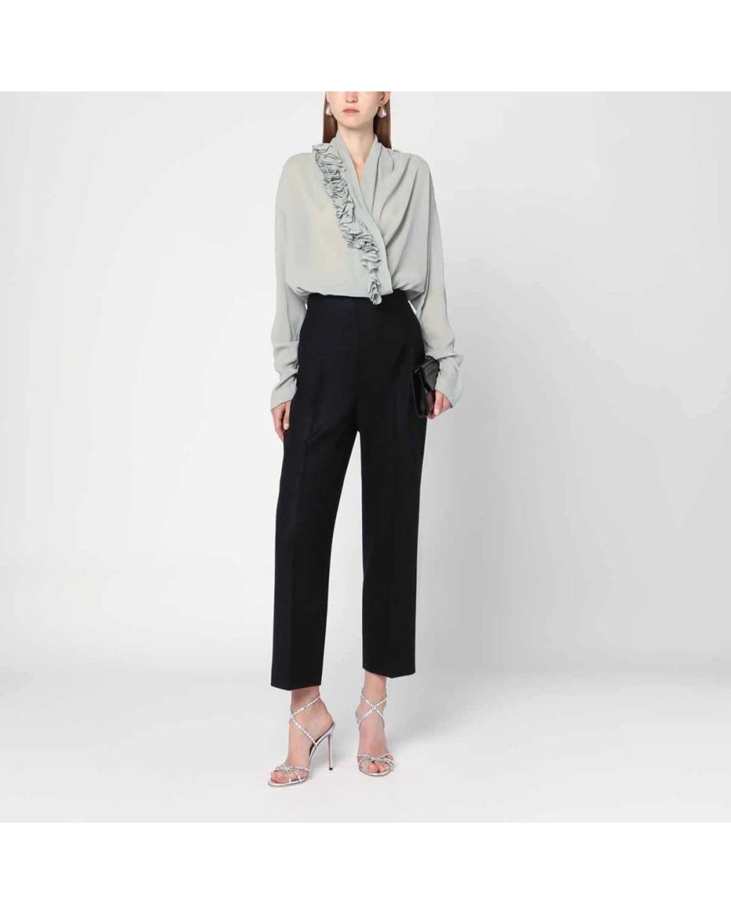 Alberta Ferretti Black Cropped Trousers