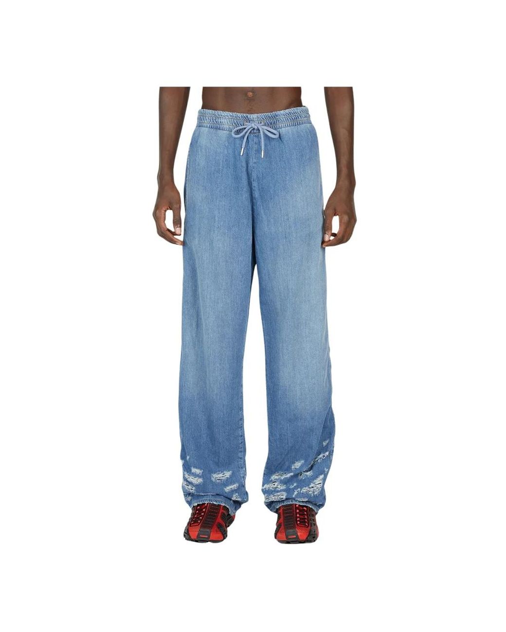 DIESEL Blue Wide Jeans for men