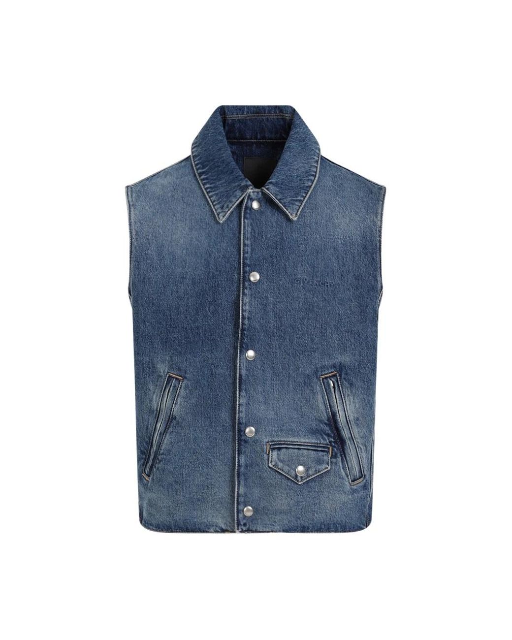 Givenchy Jassen ,Blauw ,Katoen Denim Katoenen Vest in het Blue voor heren
