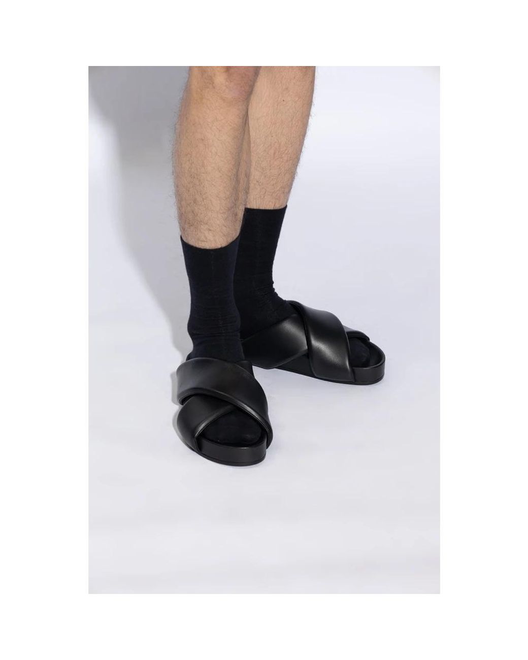 Jil Sander Black Sliders for men