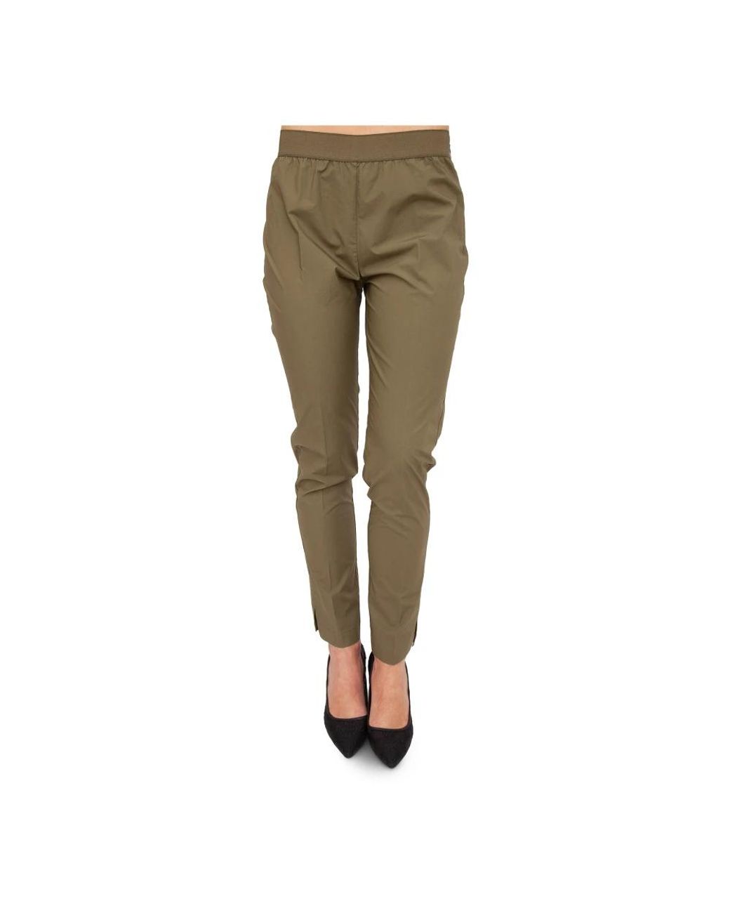 Twinset Broeken ,Groen ,Katoen Slim-Fit Broek in het Green