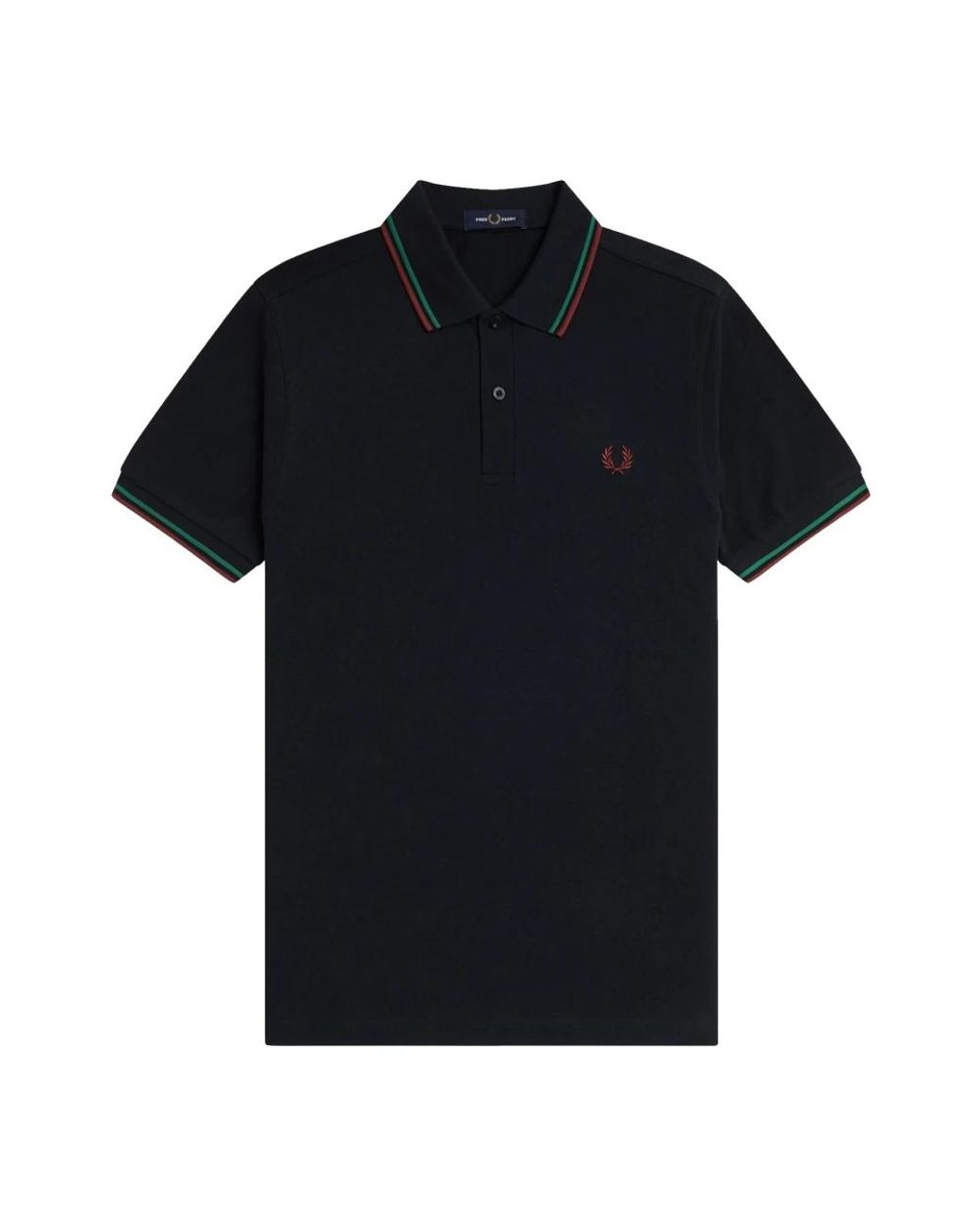 Fred Perry Tops ,Blauw ,Leer M3600 Slim Fit Twin Tipped Polo in het Black voor heren