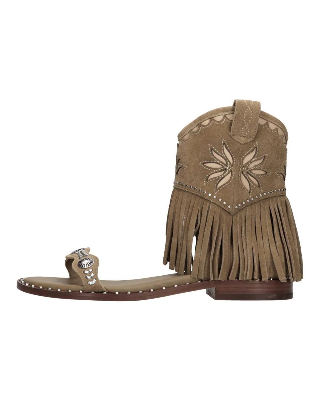 Ash Brown Flat Sandals