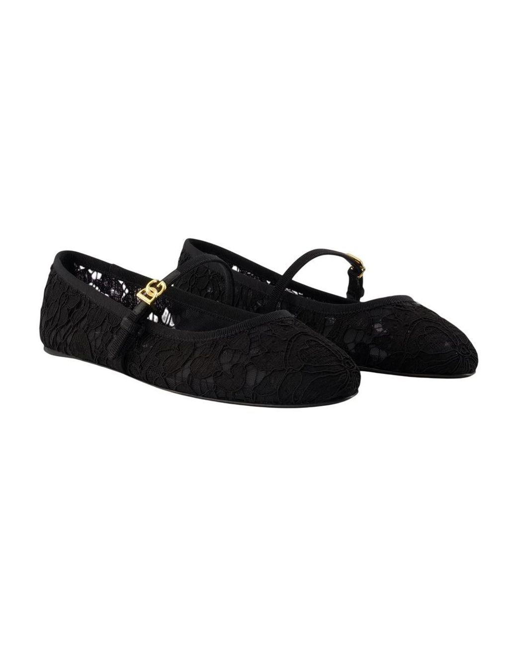 Dolce & Gabbana Black Ballerina Shoes