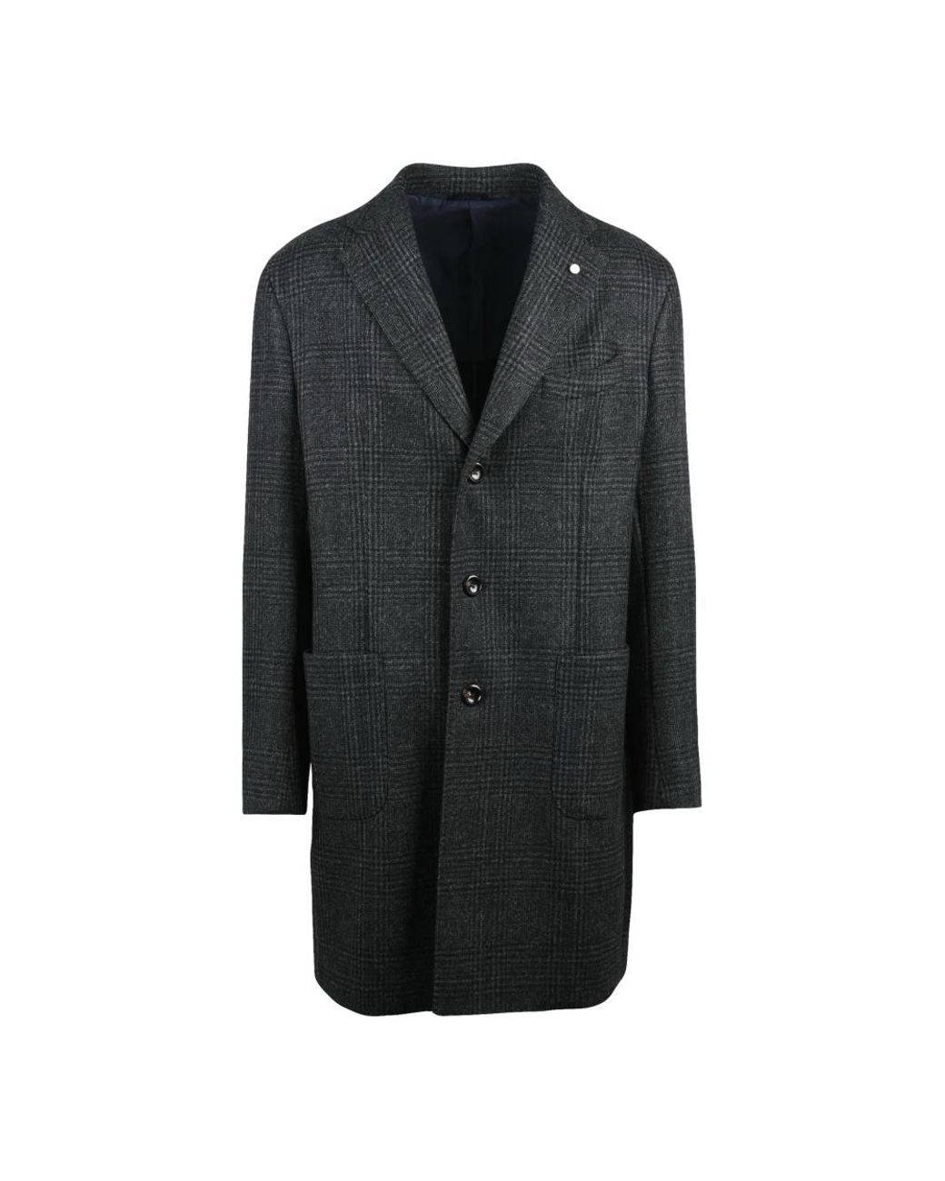 Luigi Bianchi Black Single-Breasted Coats for men
