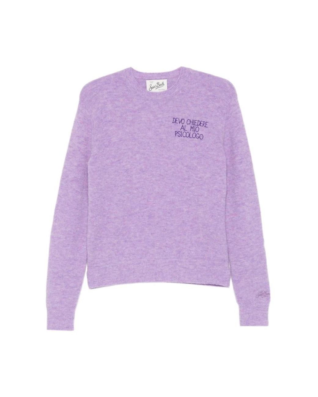 Mc2 Saint Barth Purple Round-Neck Knitwear