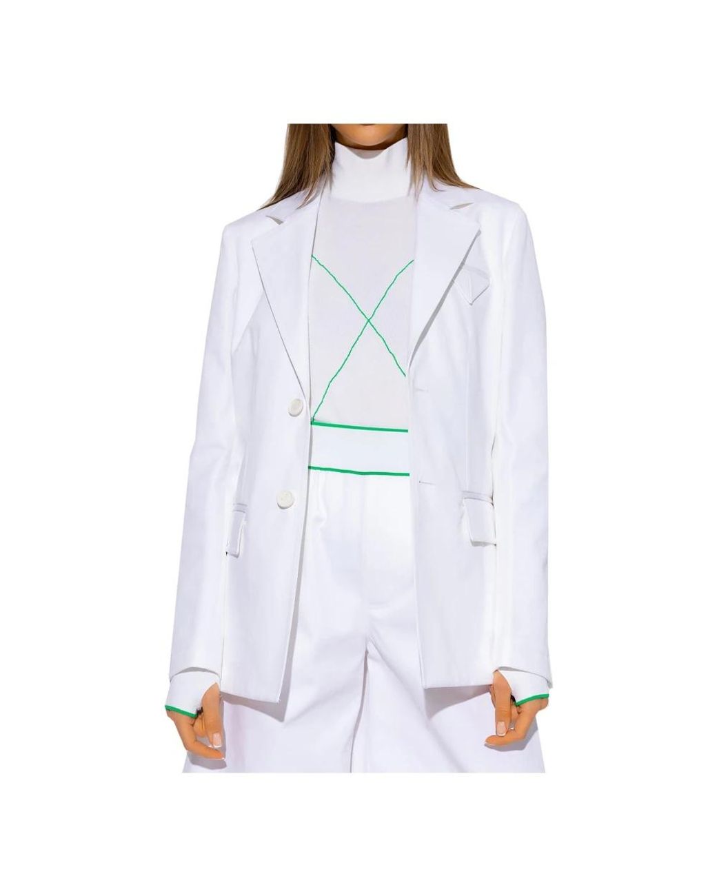 Bottega Veneta White Single-Breasted Jacket