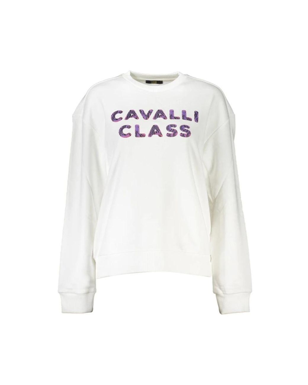 Roberto Cavalli Hoodies & Sweatvesten ,Wit ,Witte Trui Chic Comfort in het White
