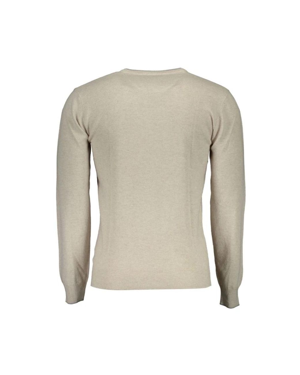 U.S. POLO ASSN. Wol Slim Fit Sweater Met Logo in het Natural voor heren