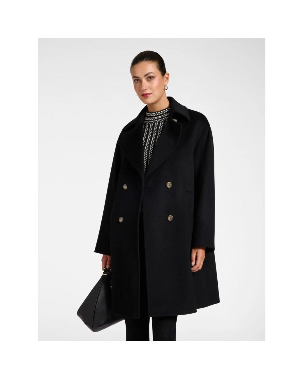Elena Miro Black Double-Breasted Coats