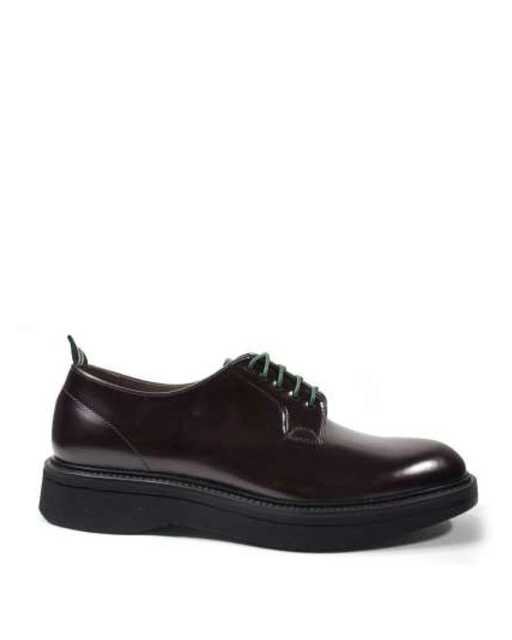 Green George Black Laced Shoes for men