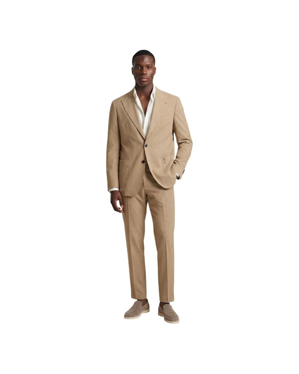 MULISH Natural Single Breasted Suits for men