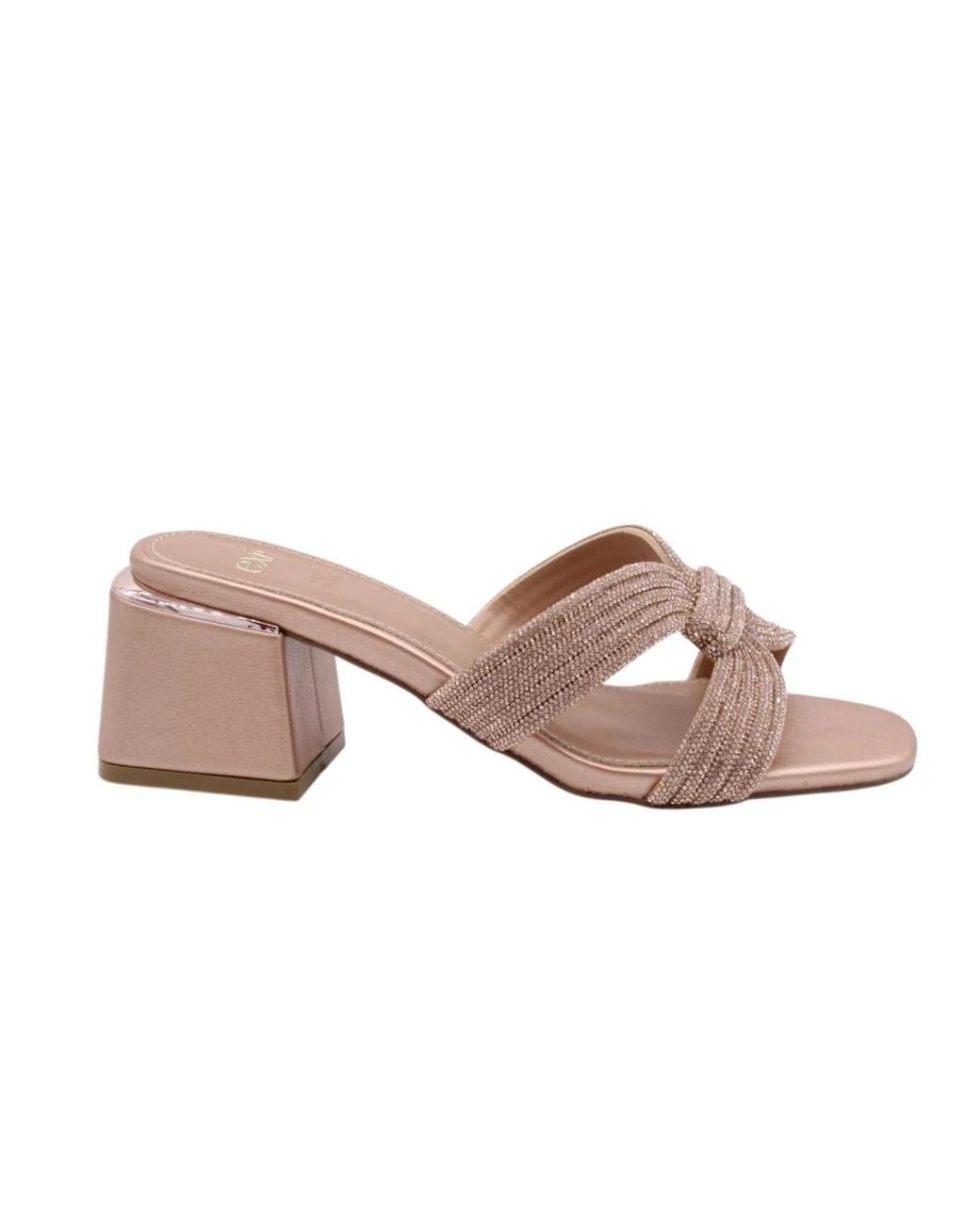 Exe' Pink Heeled Mules