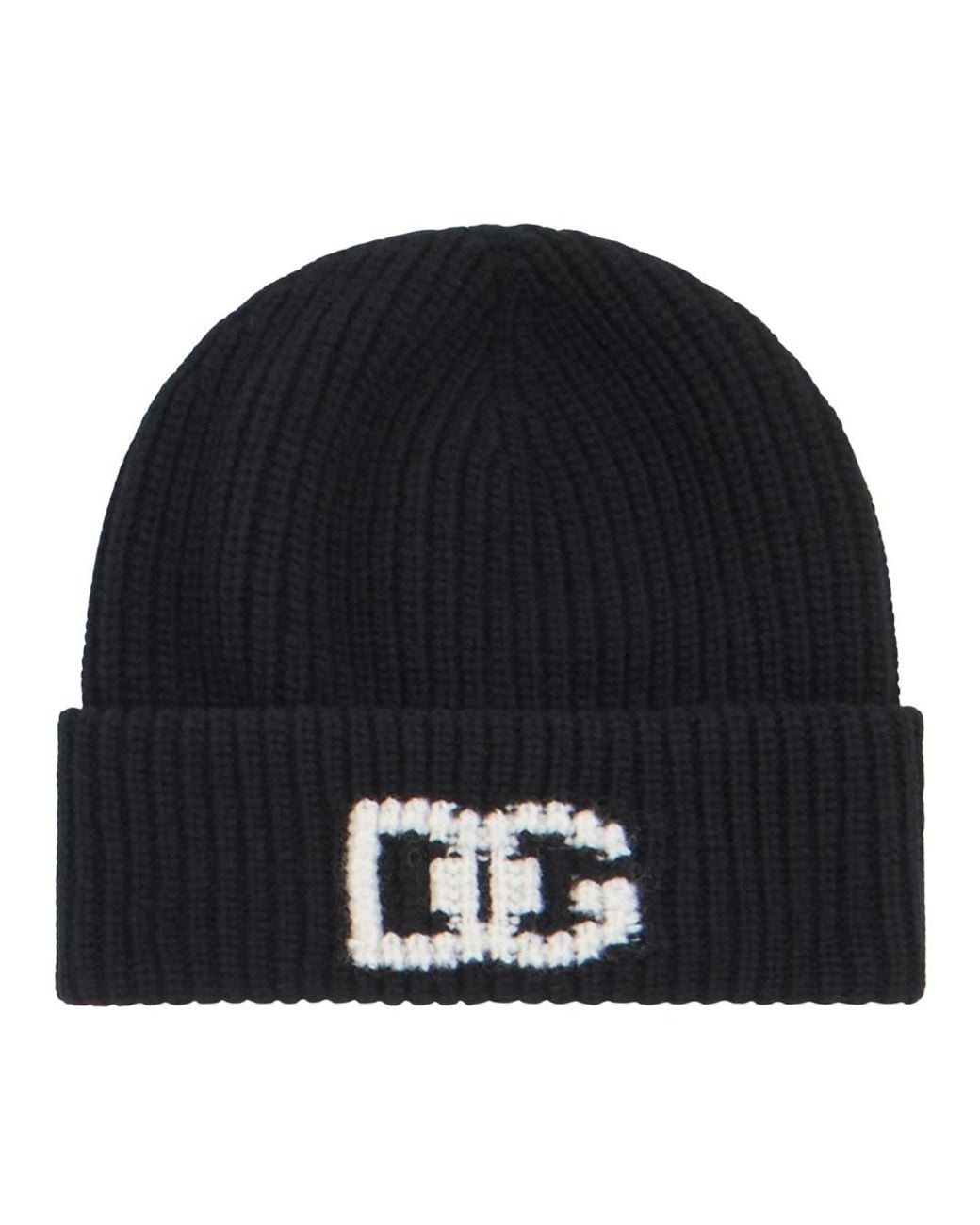 Dolce & Gabbana Strickmütze Mit Logo in Black für Herren