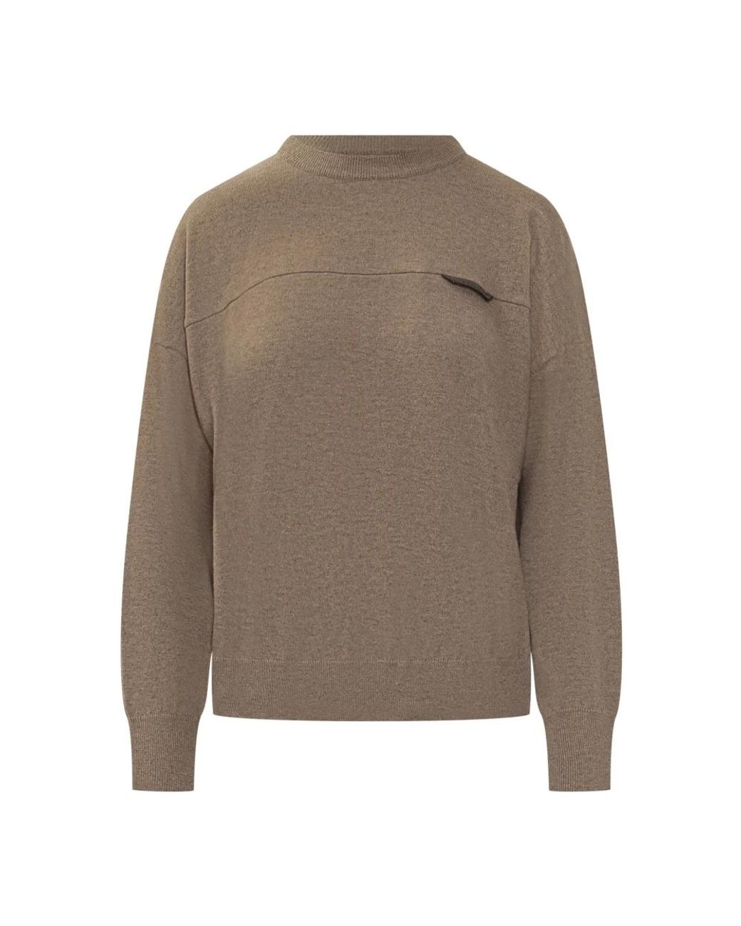 Brunello Cucinelli Brown Round-Neck Knitwear