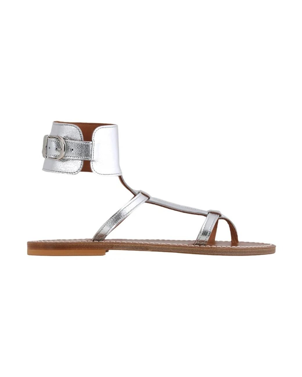 K. Jacques Metallic Flat Sandals