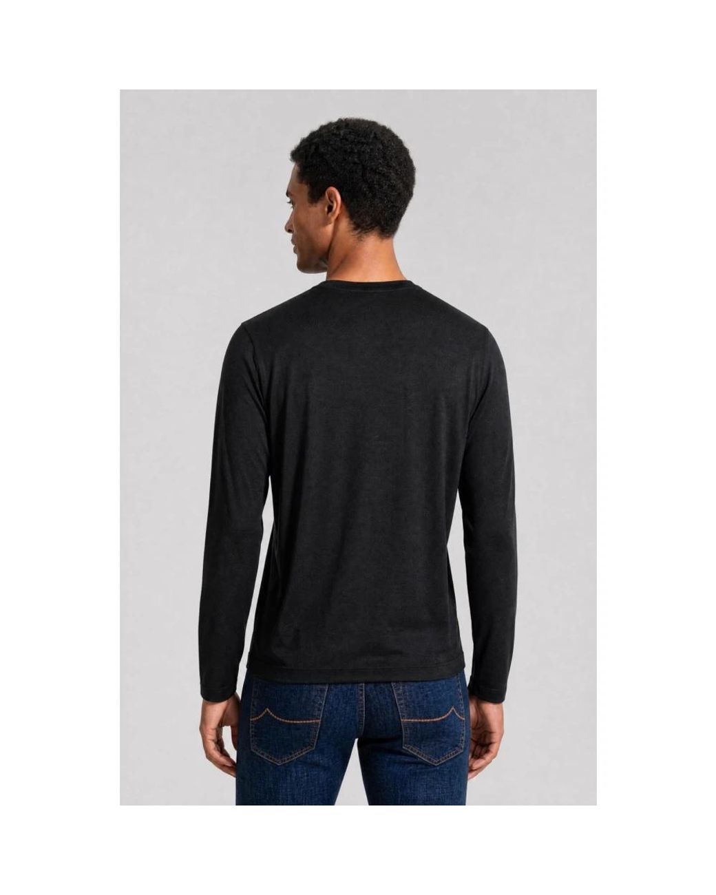 FILIPPO DE LAURENTIIS Black Long Sleeve T-Shirts for men
