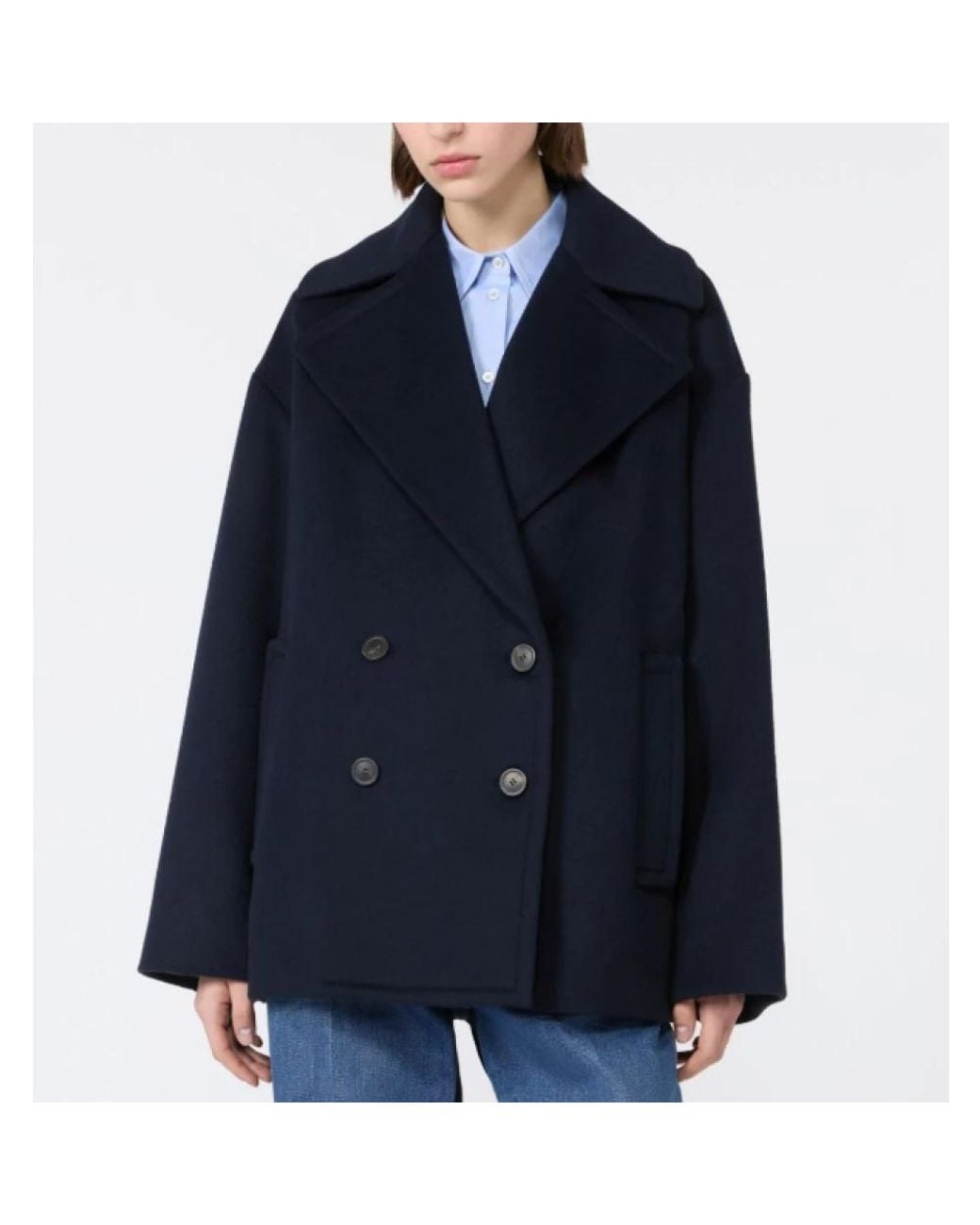Weekend by Maxmara Blue Double-Breasted Coats