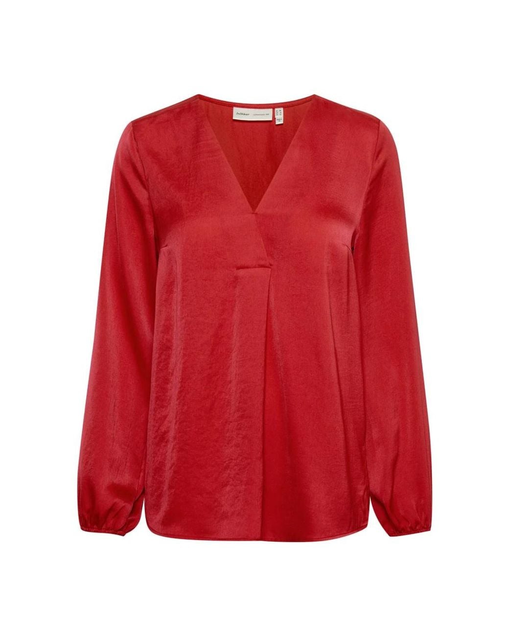 Inwear Rode V-Hals Blouse Rindaiw Stijl in het Red