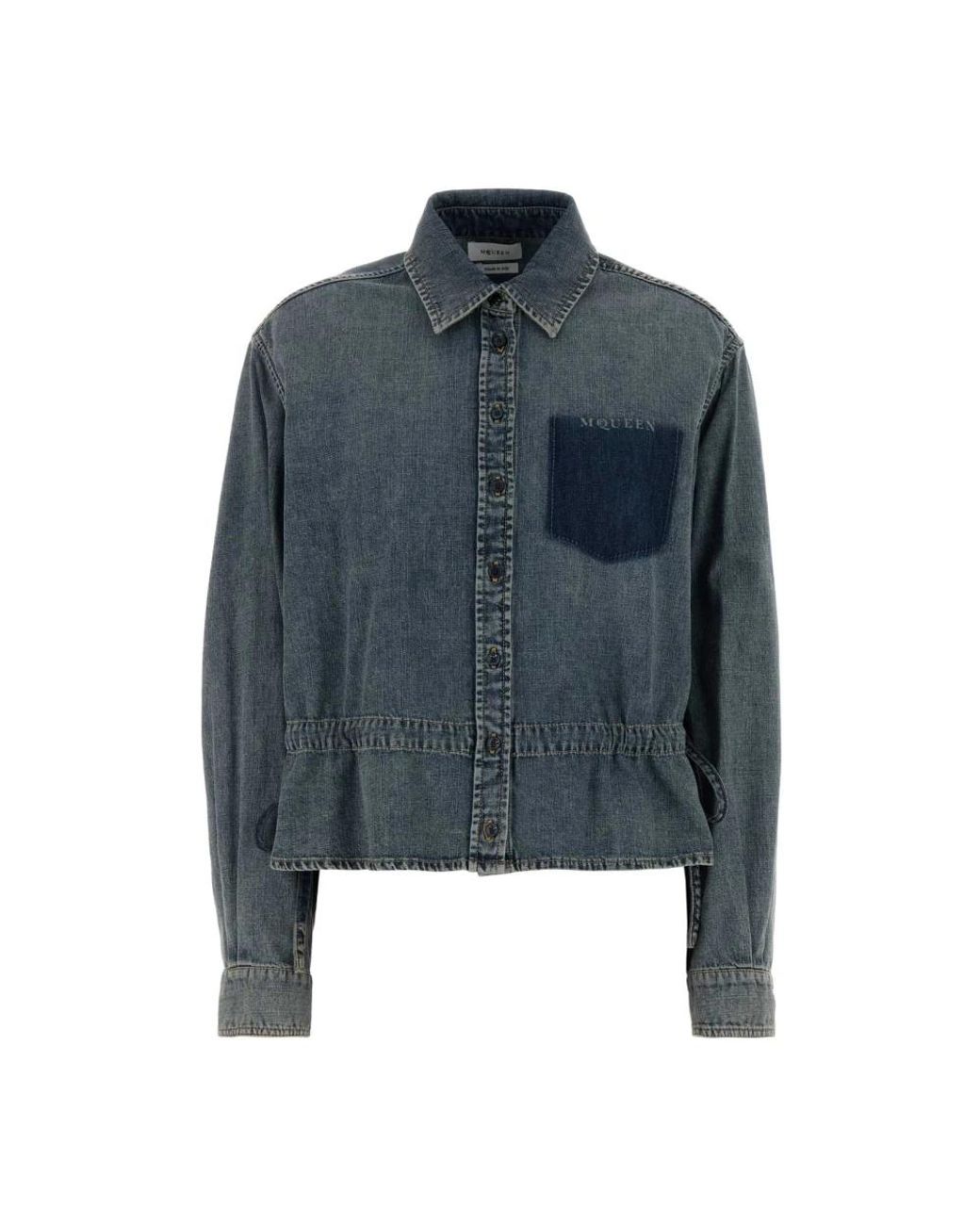 McQueen Chambray Shirt Jacket in het Blue
