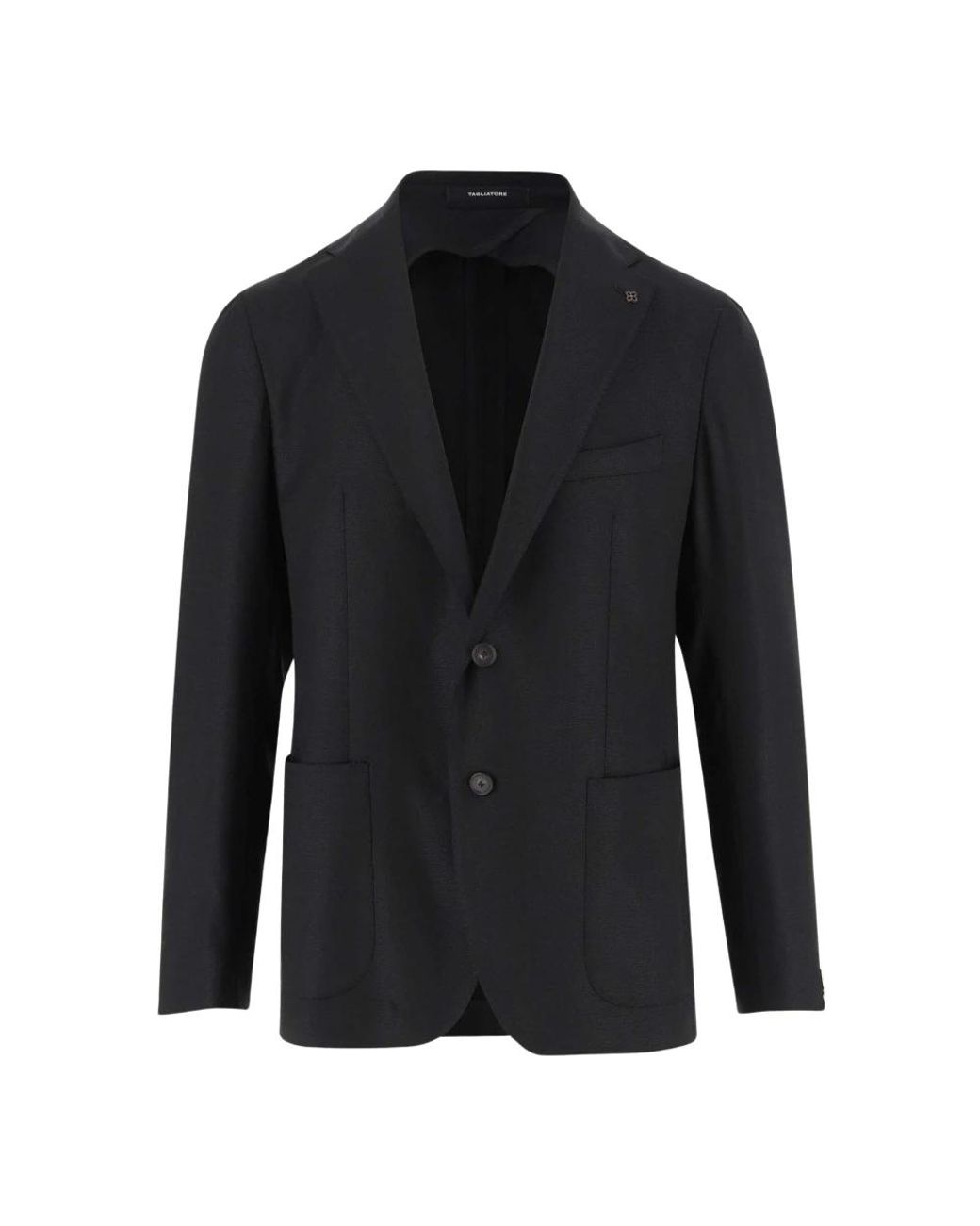 Tagliatore Jassen ,Zwart ,Wol Stretch Wollen Jas Met Klassieke Revers in het Black voor heren