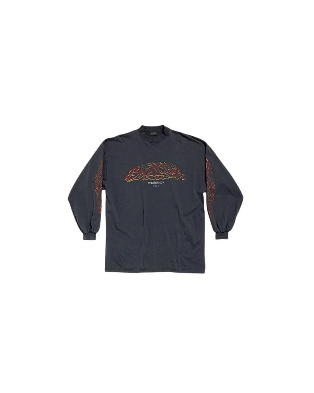 Balenciaga Blue Long Sleeve T-Shirts for men
